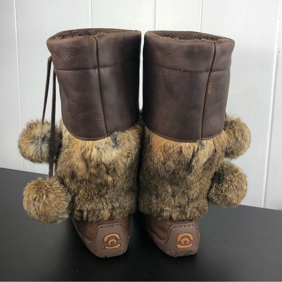 Genuine Leather Sheepskin Lined Fur Winter Boots Sz 8 - Picture 10 of 12